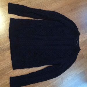 Zaraknit cotton cable knit navy blue pullover